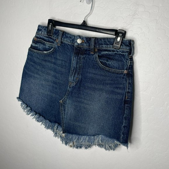 Free People Blue Dark Wash Bailey Denim High Waist Skirt - Picture 3 of 9
